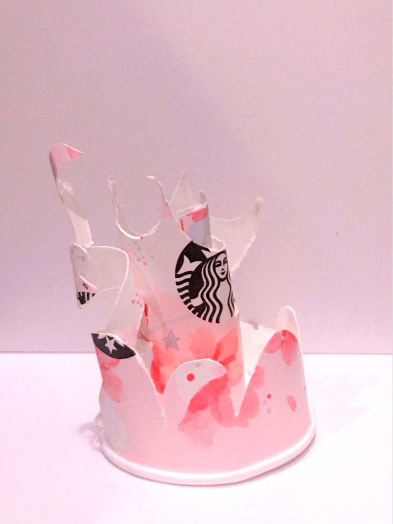 paper sculpture of starbucks